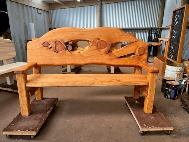 Rustic Slab Pews — photo 3 of 7