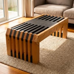 Macrocarpa Coffee Table — Halswell Slatted — photo 1 of 2
