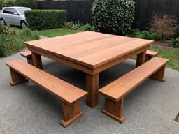Macrocarpa Dining Table — Ladbrooks Square Planked & Pews — photo 5 of 5